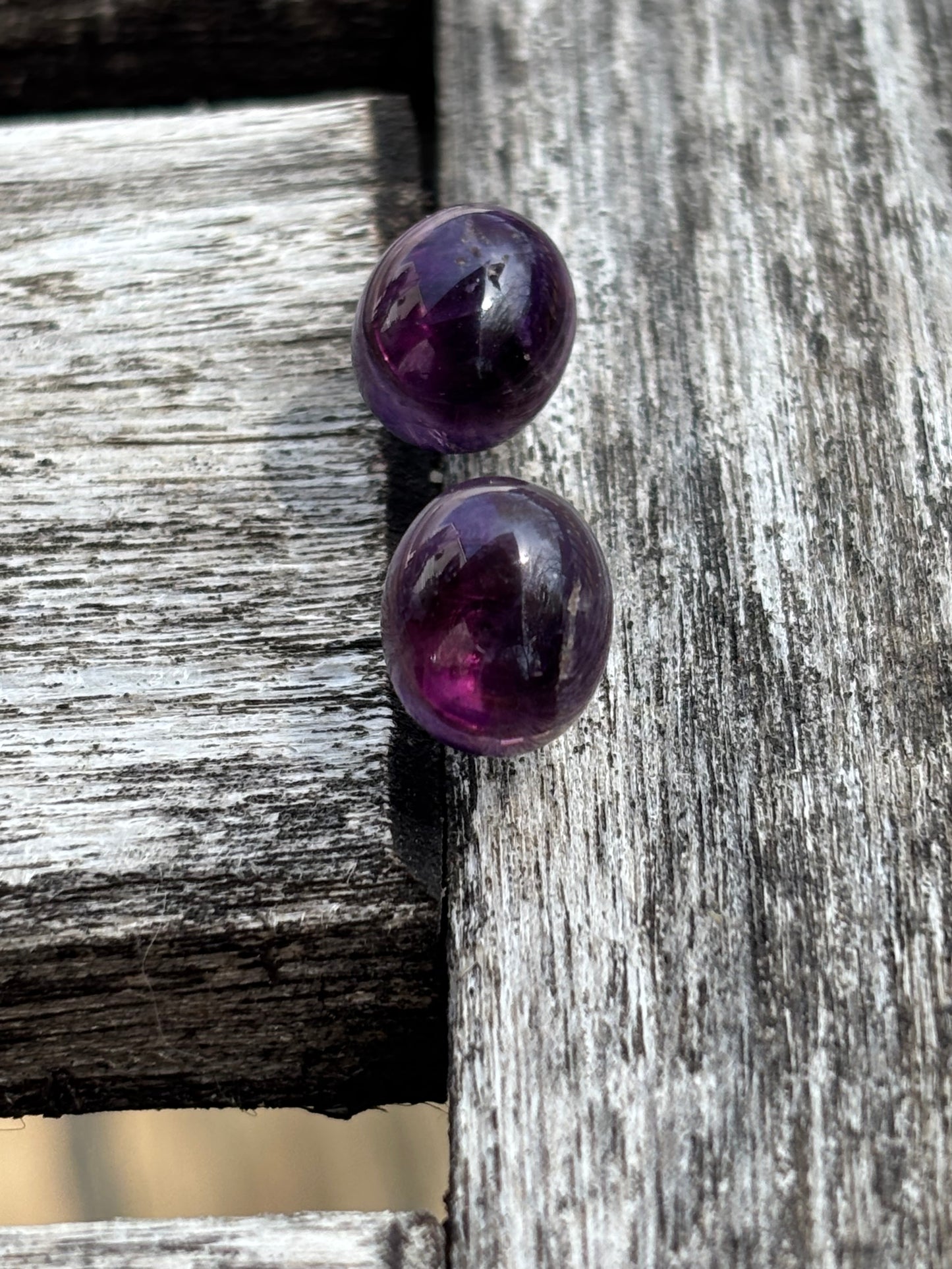 Amethyst cabochon studs