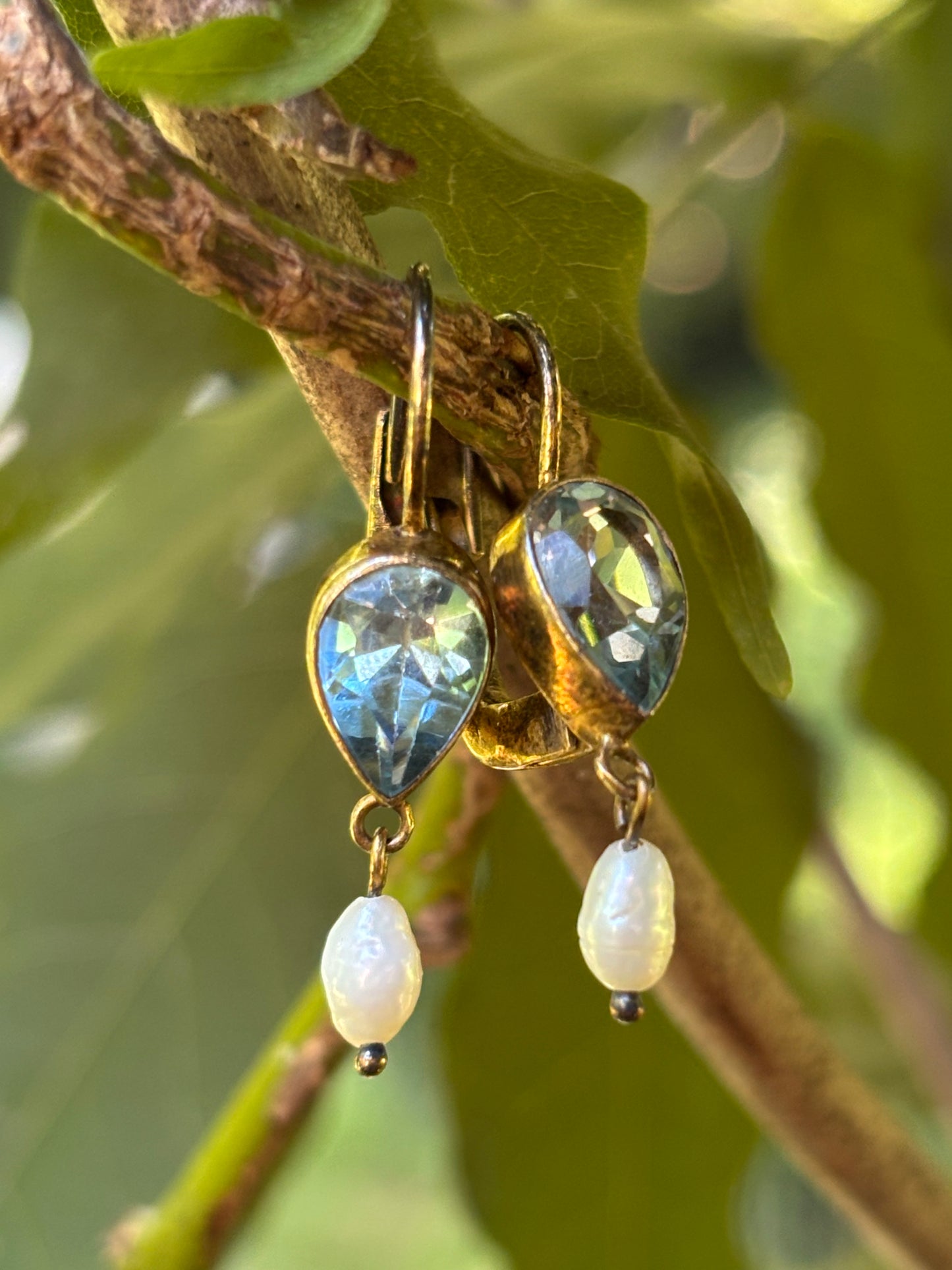 Blue topaz drops