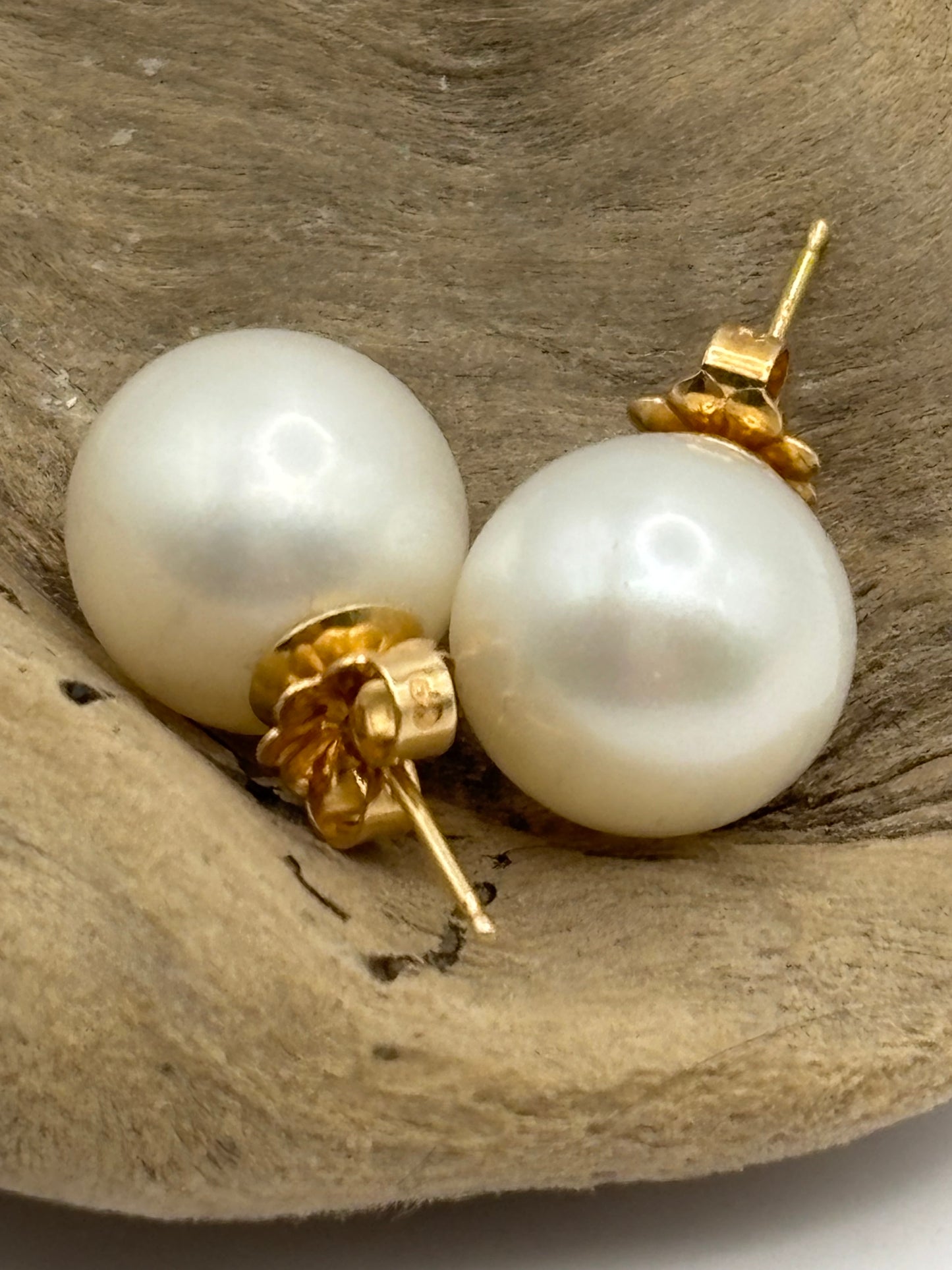 14 karat south sea pearl studs