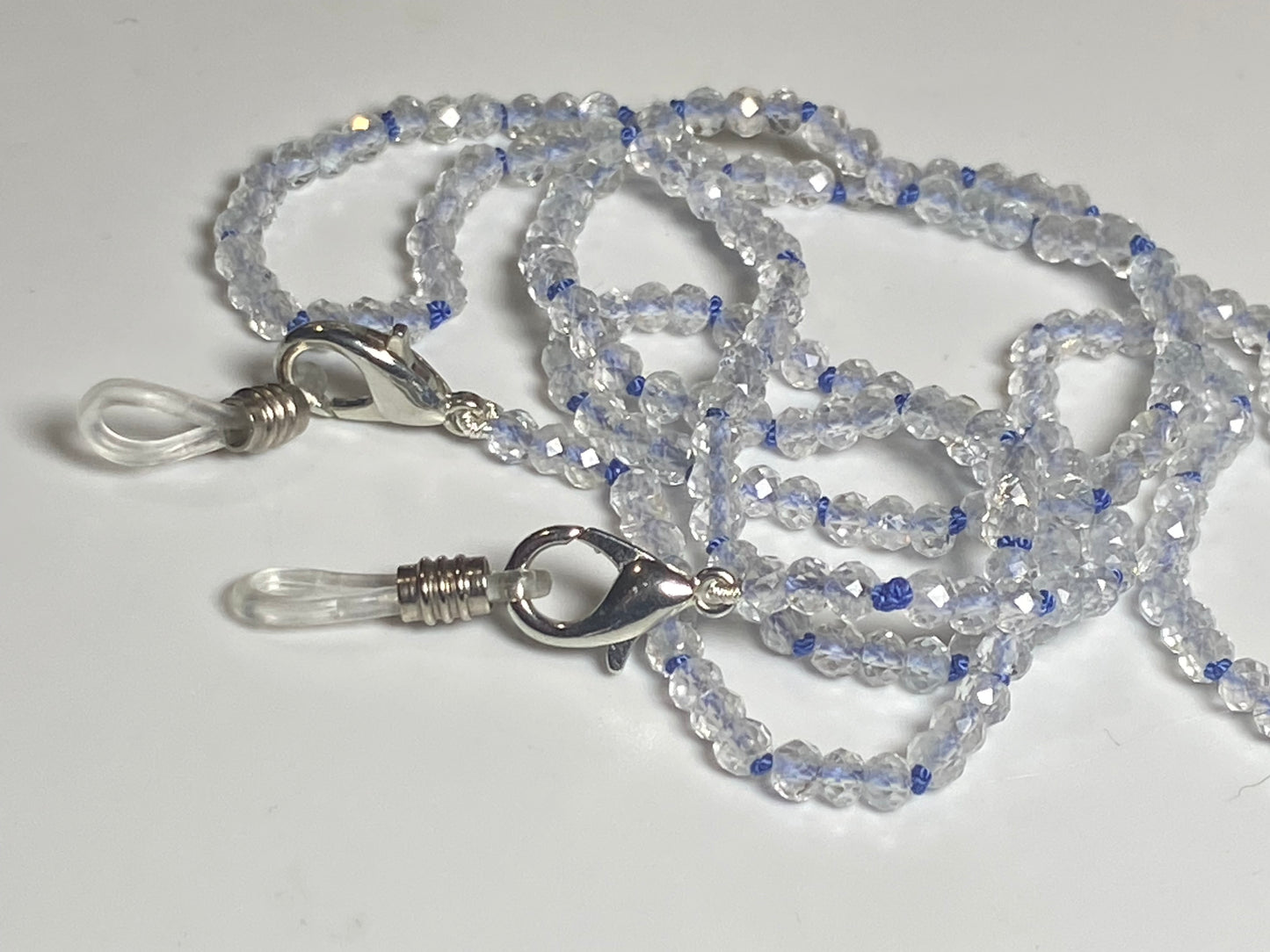 White topaz eyeglass chain