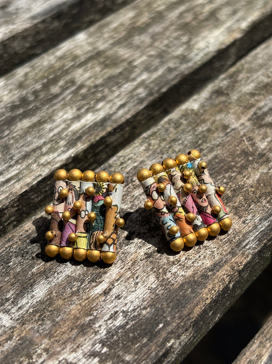 Small comic book earrings