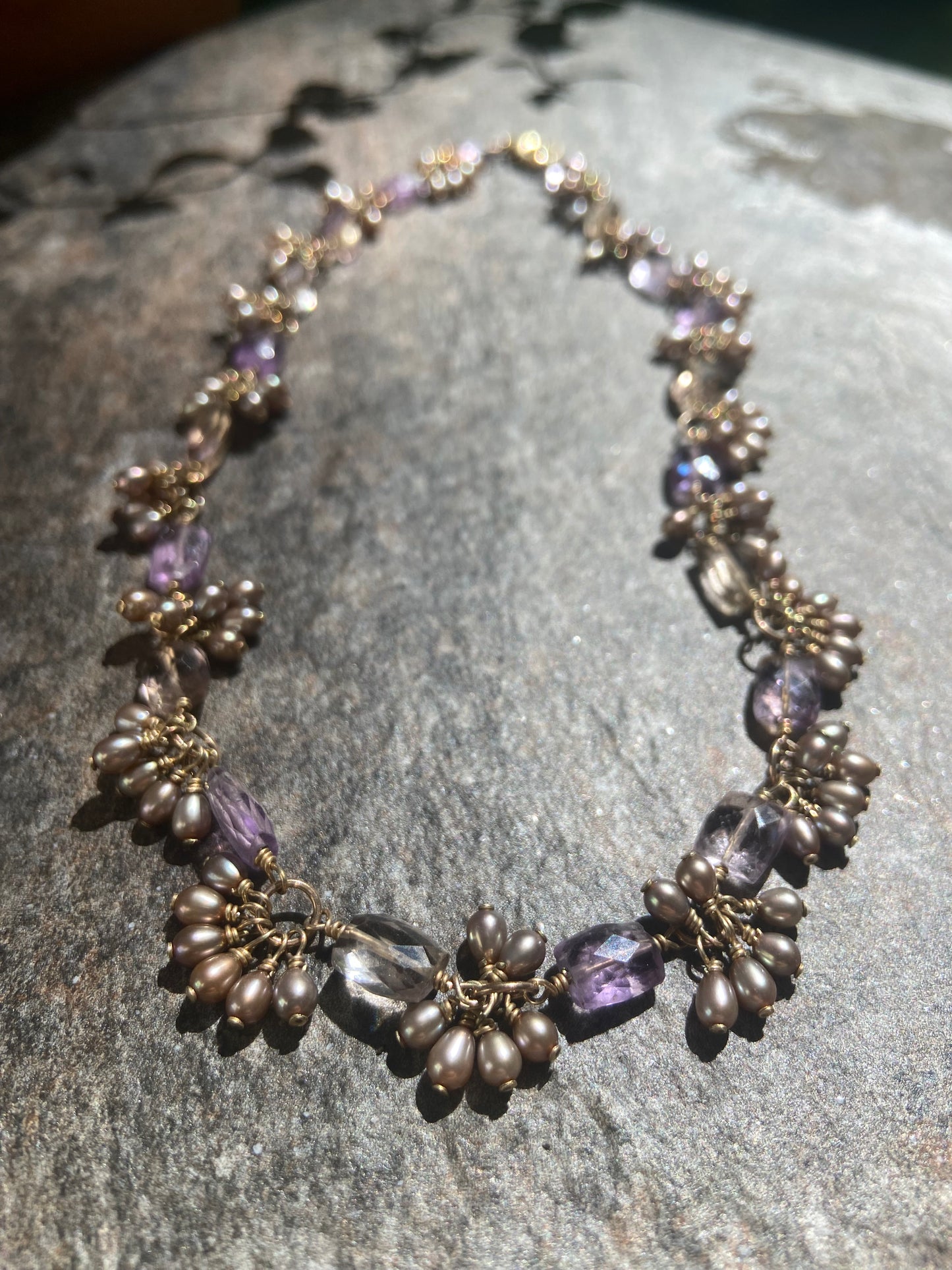 Gold amethyst necklace