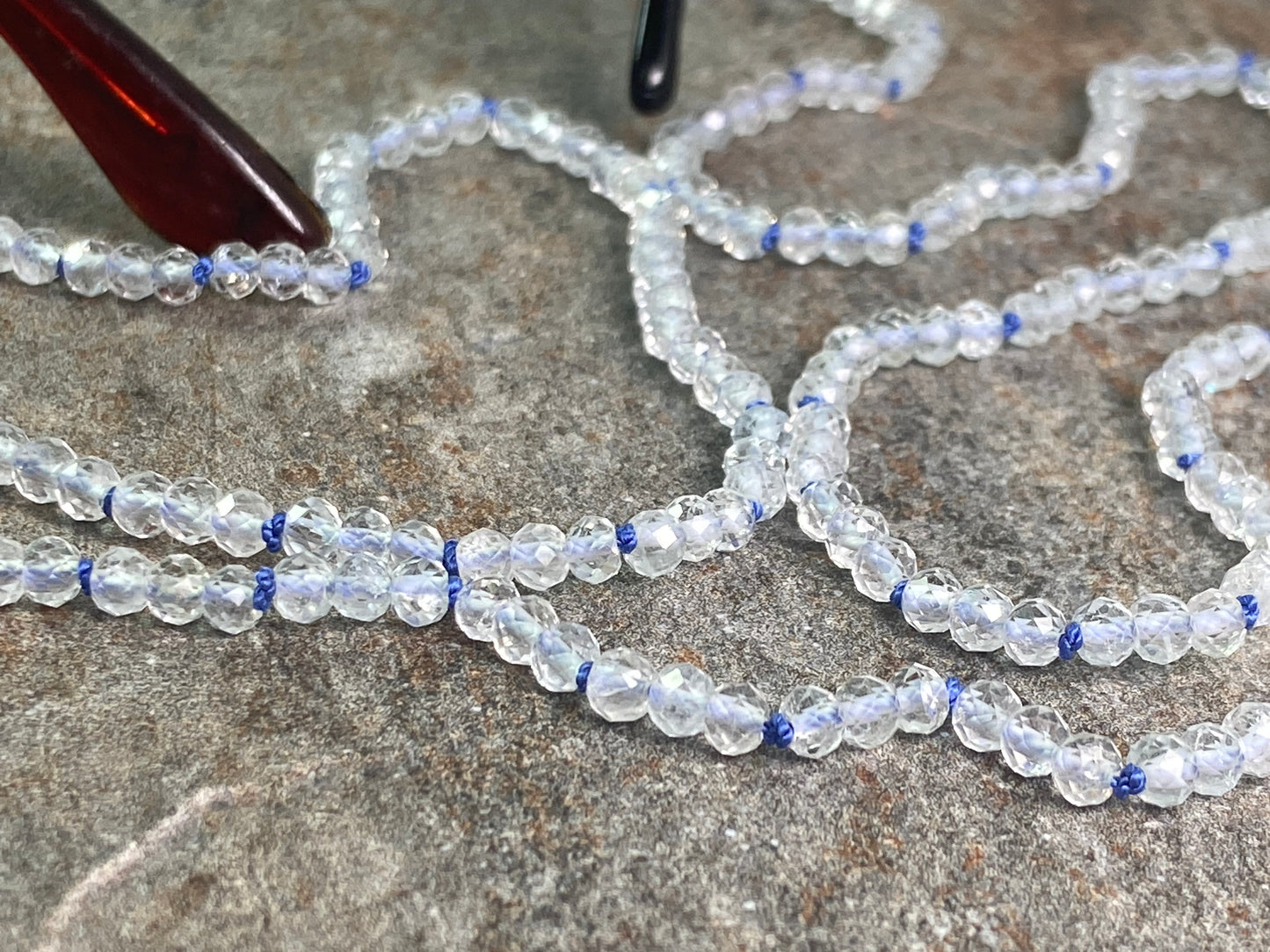 White topaz eyeglass chain