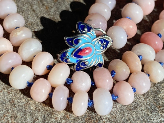 Pink opal necklace