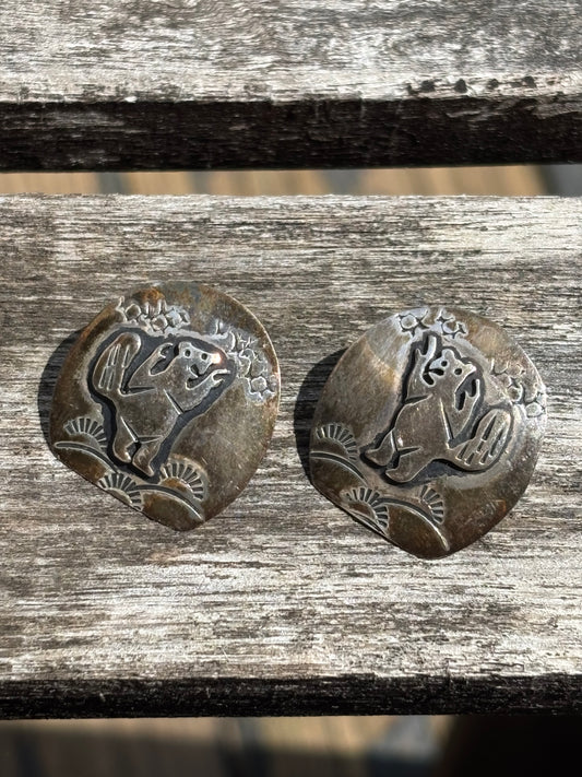 Sterling beaver  earrings