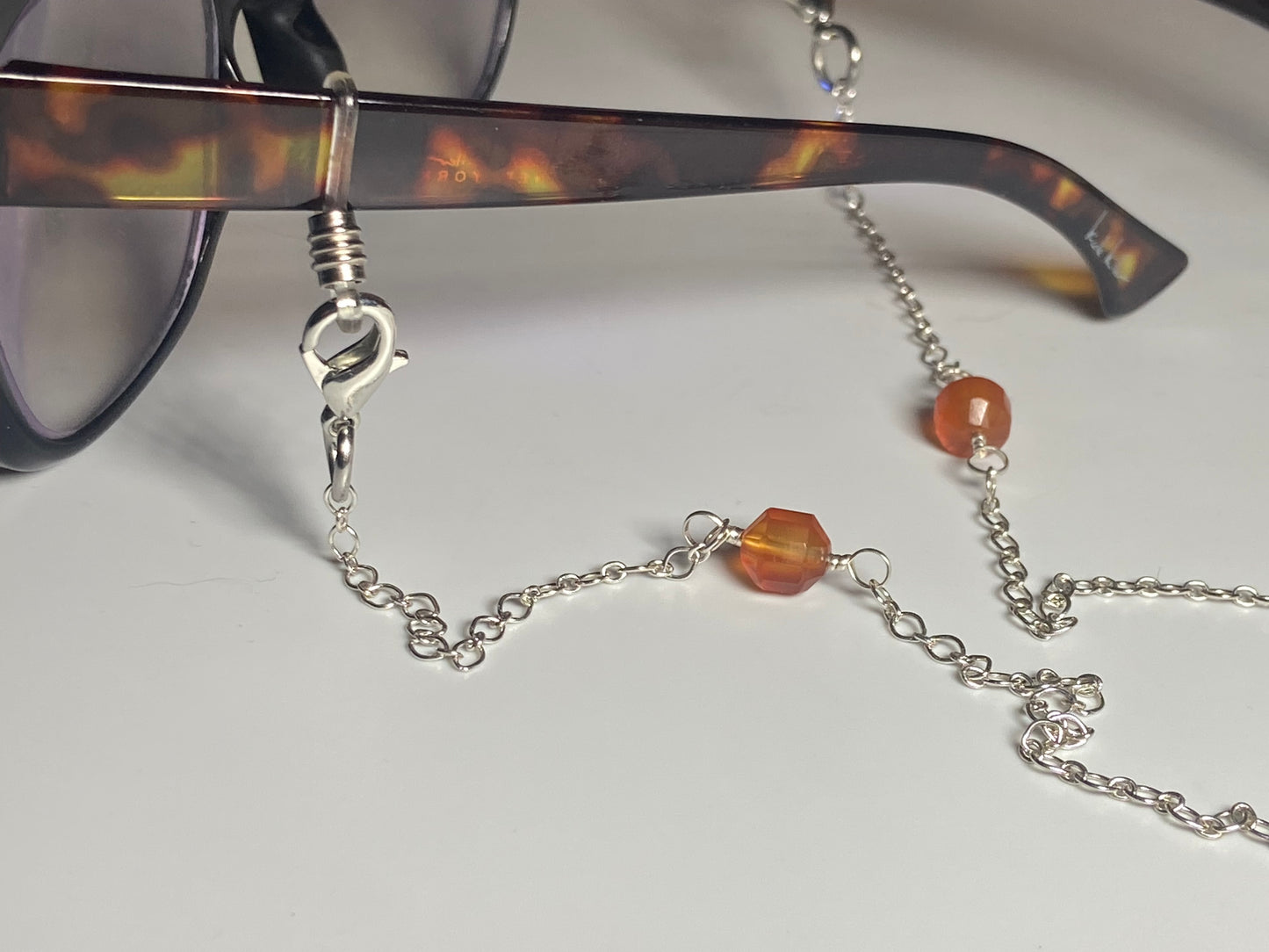 Carnelian eyeglass chain