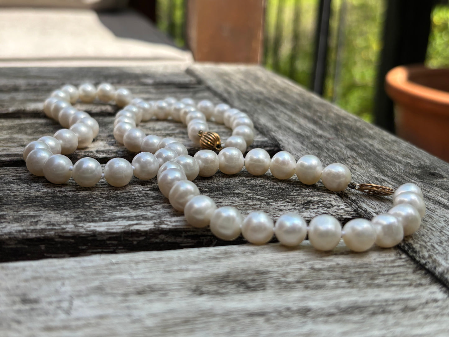 Moon pearl freshwater necklace