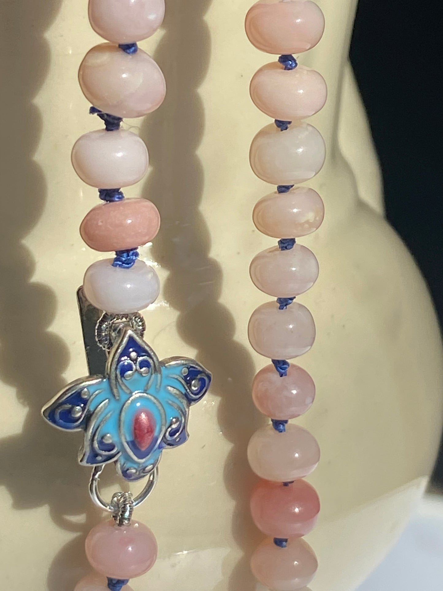 Pink opal necklace