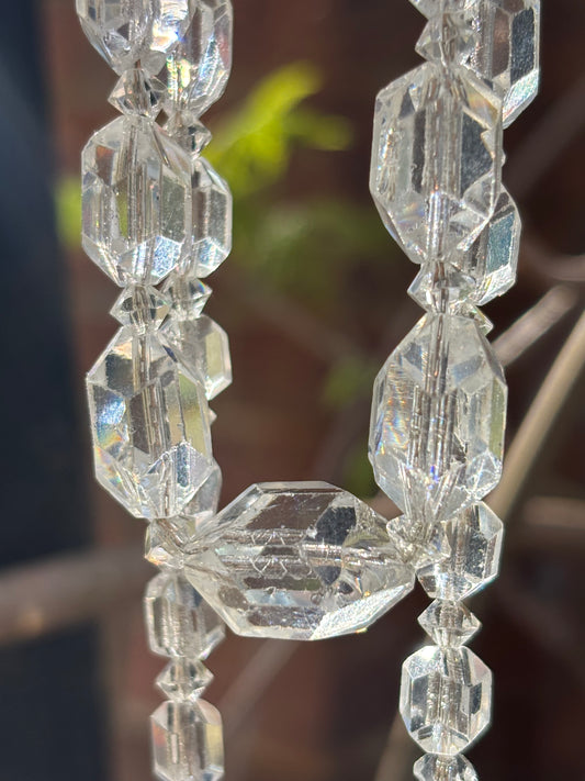 1920’s rock crystal necklace on Sterling chain with sterling clasp
