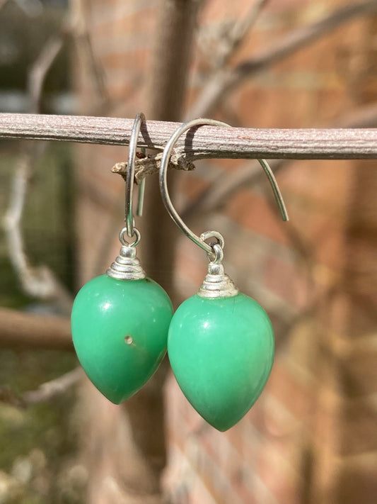 Chrysoprase teardrops