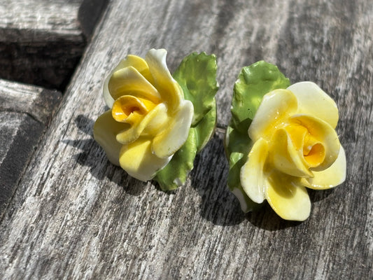 Rose bone China sterling studs