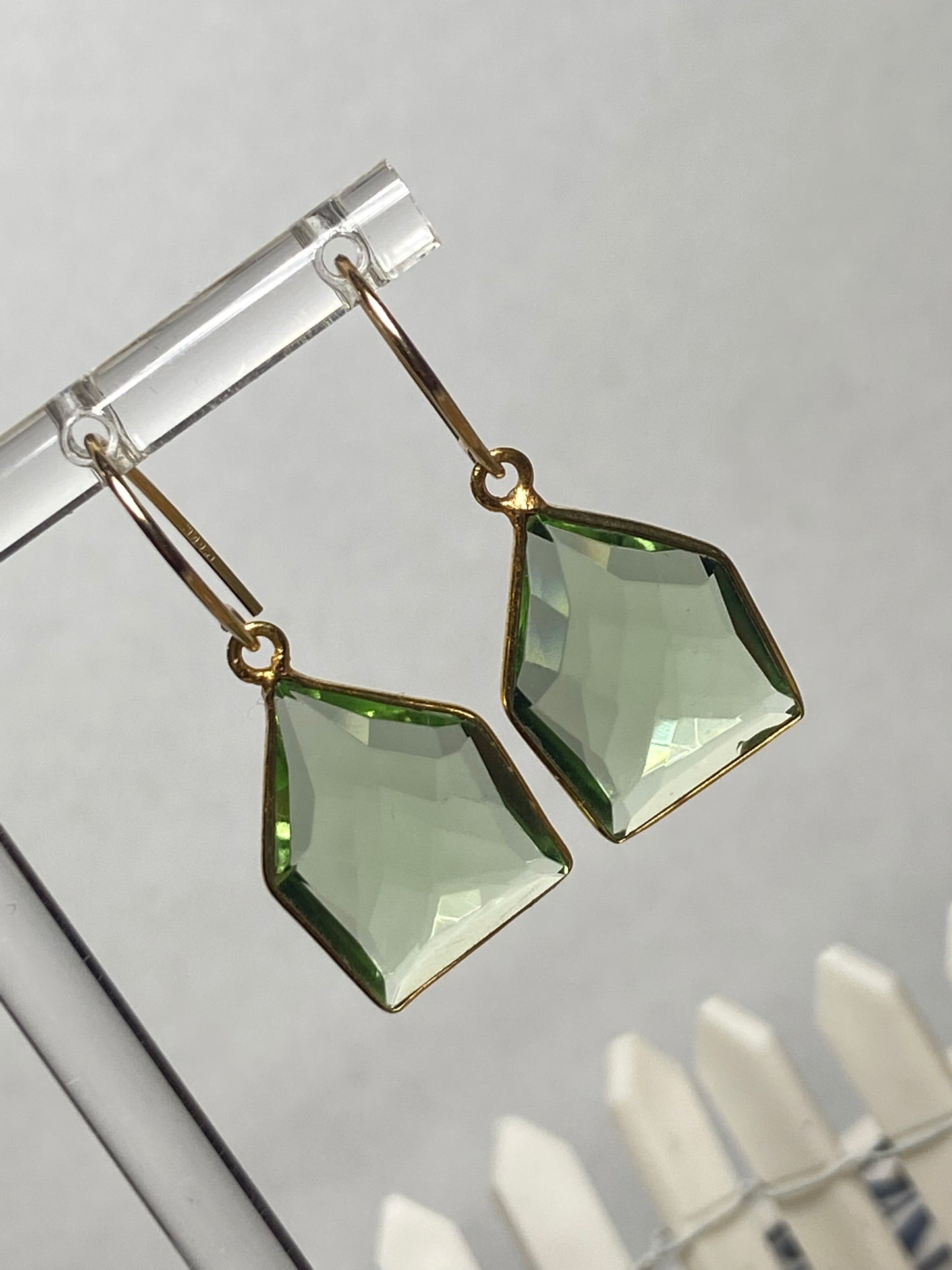 Gold plated green amethyst