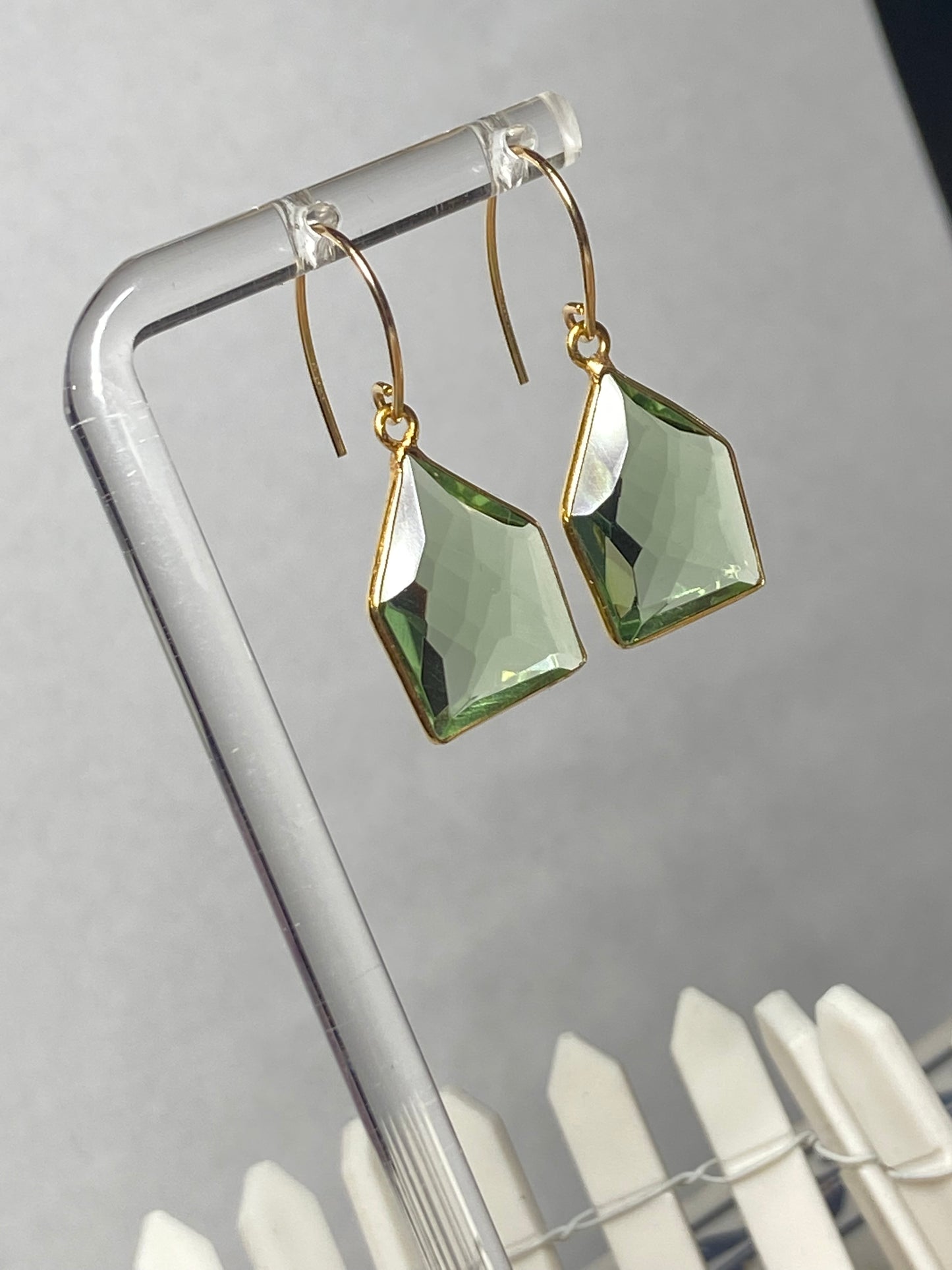 Gold plated green amethyst