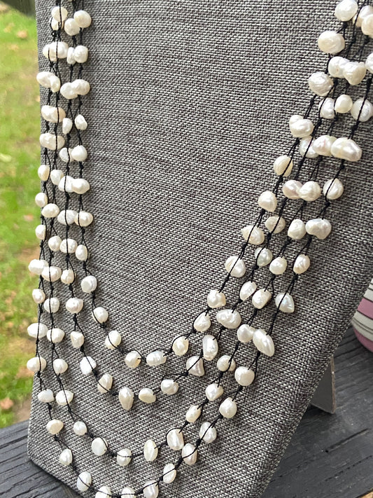 Multi Strand Freshwater Pearl Necklace