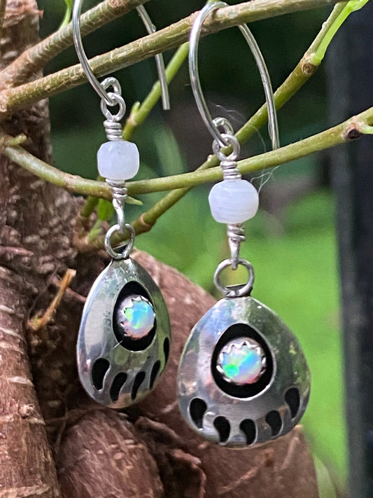 Opal Bear Claw Earrings